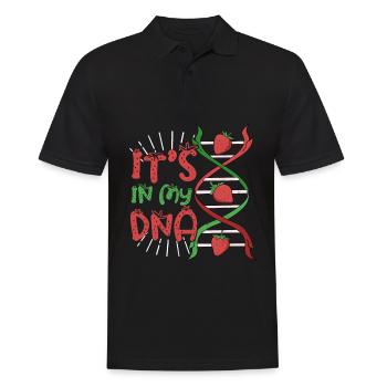 Fraise été ITS DANS MY DNA vegan biologie nerd - Polo Homme - noir - Devant - Kai (181cm)