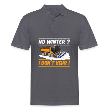 I DONT KEHR Winter Service Snow Blower Sweeper - Men's Polo Shirt - charcoal grey - Front - Nico (186cm)