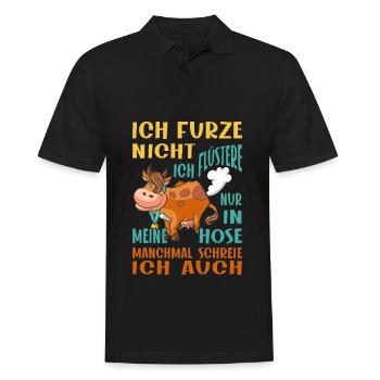 Furze Nicht Flüstere, Pupsende Kuh Furz - Männer Poloshirt - Schwarz - Vorne - Kai (181cm)