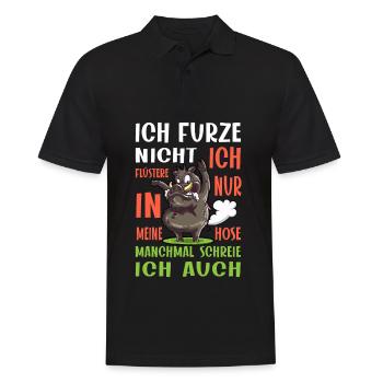 Furze Nicht Flüstere, Furzendes Pupsendes Schwein - Männer Poloshirt - Schwarz - Vorne - Kai (181cm)