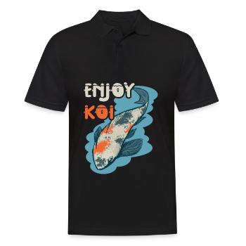 Nishikigoi Koi Éleveur Enjoy Koi Carp - Polo Homme - noir - Devant - Kai (181cm)