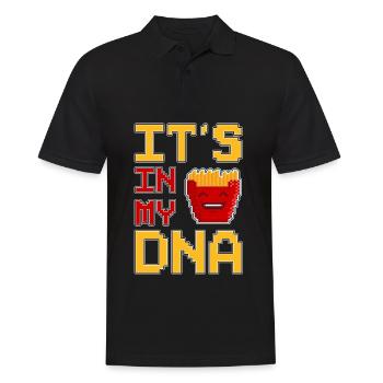 Its In My DNA Pixel Art Fritten Pommes - Männer Poloshirt - Schwarz - Vorne - Kai (181cm)