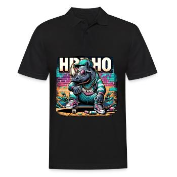Cool Rhino Hip Hop Skater Shirt - Men's Polo Shirt - black - Front - Kai (181cm)