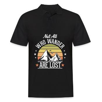 Randonnée Montagnes Montagne Wanderlust Aventure Cadeau - Polo Homme - noir - Devant - Kai (181cm)