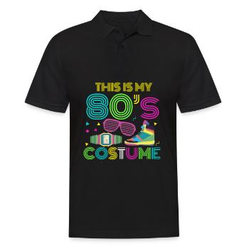 80s 80s eighties 1980 costume themed gift - Men's Polo Shirt - black - Front - Kai (181cm)