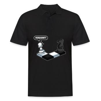 Lustiges Schachspieler Schachfiguren Schachspiel - Männer Poloshirt - Schwarz - Vorne - Kai (181cm)