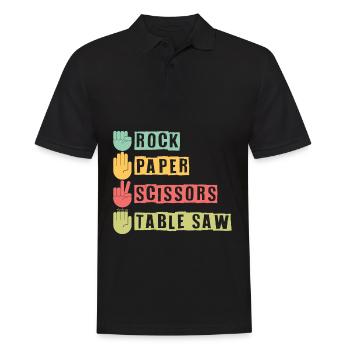 Stone, paper, scissors, circular saw carpenter - Men's Polo Shirt - black - Front - Kai (181cm)