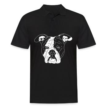 Old English Bulldog - Männer Poloshirt - Schwarz - Vorne - Kai (181cm)