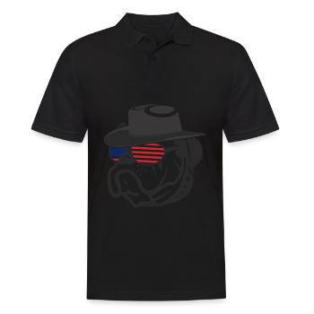 Patriotischer German Boxer Hund USA United States - Männer Poloshirt - Schwarz - Vorne - Kai (181cm)