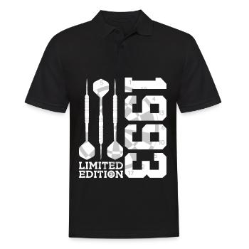 LIMITED EDITION 1993 DARTS 33. GEBURTSTAG - Männer Poloshirt - Schwarz - Vorne - Kai (181cm)