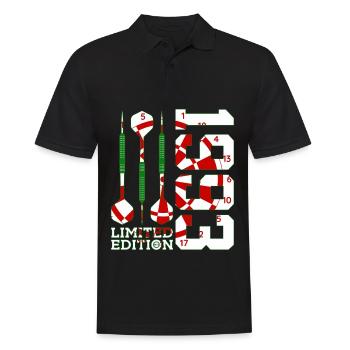 33. GEBURTSTAG DARTS LIMITED EDITION 1993 - Männer Poloshirt - Schwarz - Vorne - Kai (181cm)
