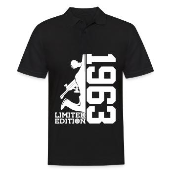 LIMITED EDITION 1963 TISCHLER 63. GEBURTSTAG - Männer Poloshirt - Schwarz - Vorne - Kai (181cm)