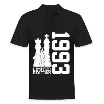 33. GEBURTSTAG SCHACH LIMITED EDITION 1993 - Männer Poloshirt - Schwarz - Vorne - Kai (181cm)