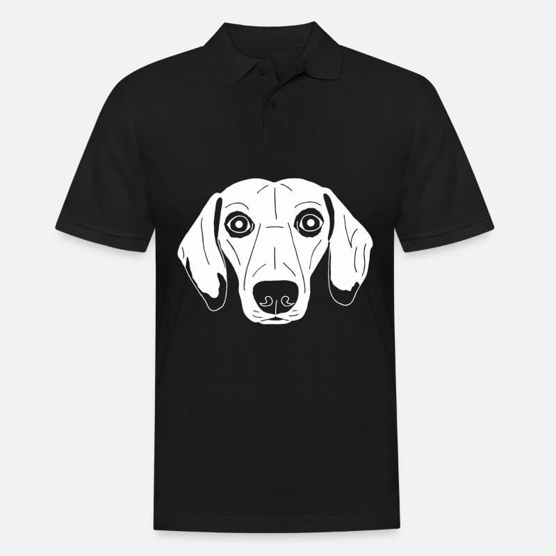 Dackel - Männer Poloshirt - Schwarz