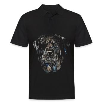 ROTTWEILER HUND - Männer Poloshirt - Schwarz - Vorne - Kai (181cm)