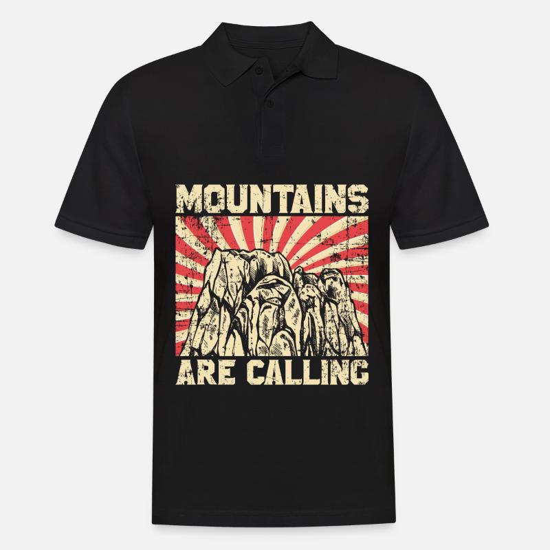 Berge Bergesteiger - Männer Poloshirt - Schwarz