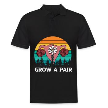 Grow A Pair Uterus Doula Laboratoire Coach Sage-femme - Polo Homme - noir - Devant - Kai (181cm)