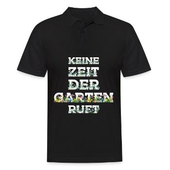 KEINE ZEIT DER GARTEN RUFT - Männer Poloshirt - Schwarz - Vorne - Kai (181cm)