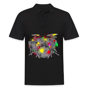 Batteries en couleurs pour batteurs et batteurs - Polo Homme - noir - Devant - Kai (181cm)
