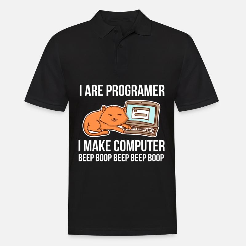 Programmeur-chat-humour pour coder et - Polo Homme - noir