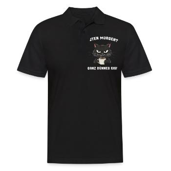 Guten morgen? ganz dünnes Eis! - Männer Poloshirt - Schwarz - Vorne - Kai (181cm)