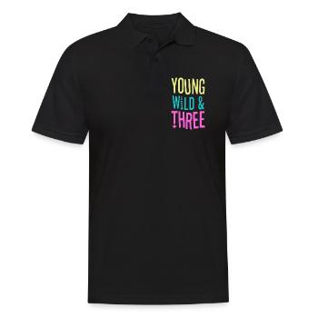 3 Jahre Alt & Geschenk 3. Geburtstag - Männer Poloshirt - Schwarz - Vorne - Kai (181cm)