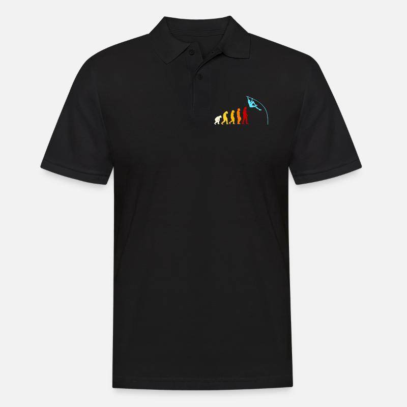 Stabhochsprung Evolution - Männer Poloshirt - Schwarz