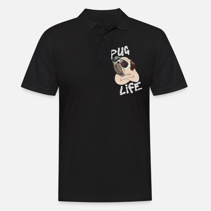 Mops: Pug Life - Männer Poloshirt - Schwarz