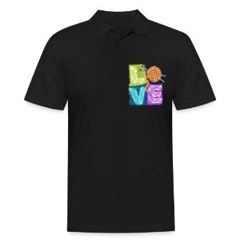 I love knitting and crocheting and wool - Men's Polo Shirt - black - Front - Kai (181cm)