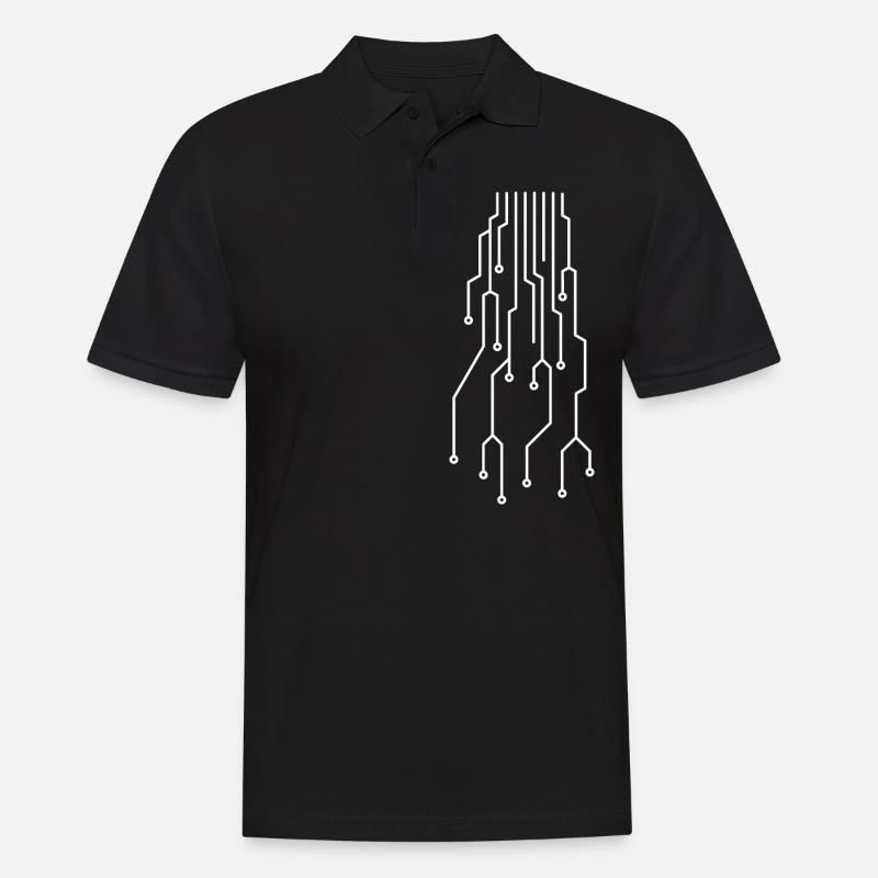 Futuristic computer circuit board - Men's Polo Shirt - black