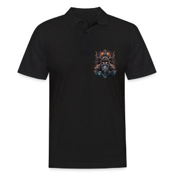 Wikinger Nordmann: Elegantes nordisches Design - Männer Poloshirt - Schwarz - Vorne - Kai (181cm)