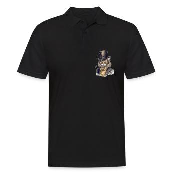 Chat dans 1800 ans style habillé noble baroque - Polo Homme - noir - Devant - Kai (181cm)