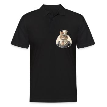 Chat dans 1800 ans style habillé noble baroque - Polo Homme - noir - Devant - Kai (181cm)