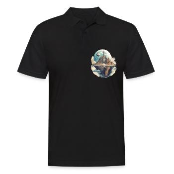 Futuristic life on planets - Men's Polo Shirt - black - Front - Kai (181cm)