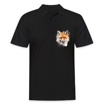 Fox Wild Animal Chemise de sommeil Aquarelle - Polo Homme - noir - Devant - Kai (181cm)