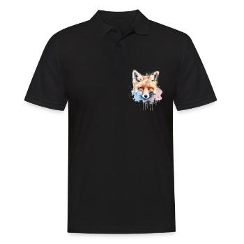 Fox Wild Animal Chemise de sommeil Aquarelle - Polo Homme - noir - Devant - Kai (181cm)