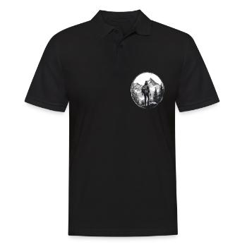 Randonnées Montagnes Arbres Alpes - Polo Homme - noir - Devant - Kai (181cm)