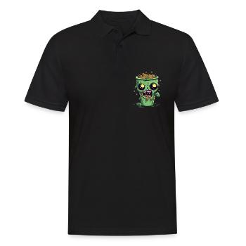 Tasse à café d’Halloween - tasse à café effrayante - Polo Homme - noir - Devant - Kai (181cm)