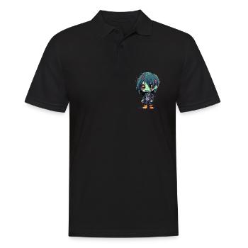 Halloween Zombie Boy - Kawaii Cute Monster Horror - Men's Polo Shirt - black - Front - Kai (181cm)