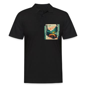 Rétro Car Poster Vintage Car Old School - Polo Homme - noir - Devant - Kai (181cm)