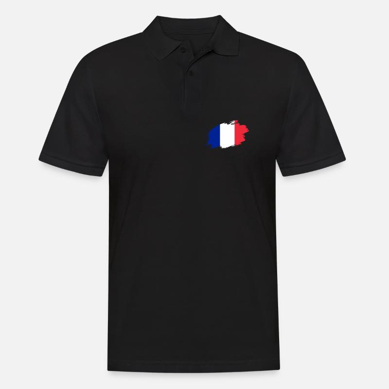 France drapeau français drapeau drapeau tricolore - Polo Homme - noir