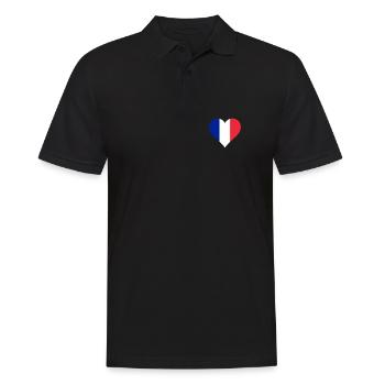 Frankreich französisch Flagge Fahne Herz - Männer Poloshirt - Schwarz - Vorne - Kai (181cm)