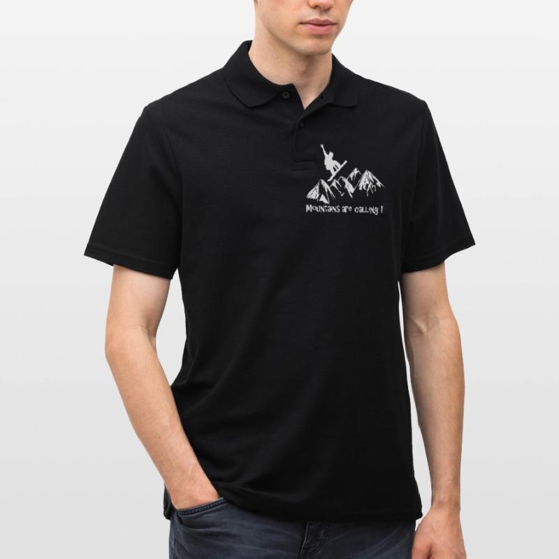 Mountains are calling snowboarder Männer Poloshirt