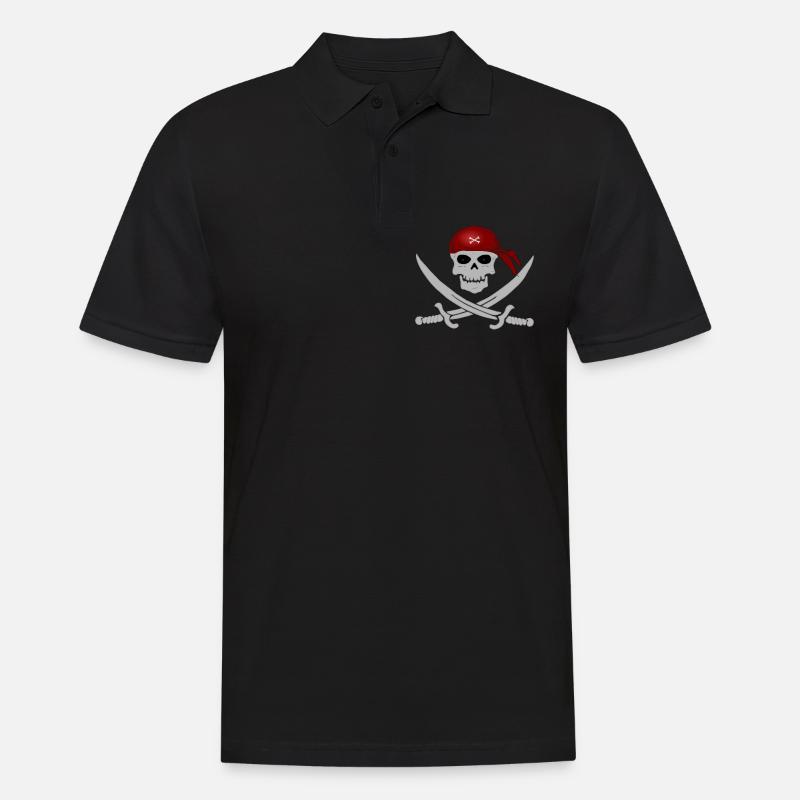 Crâne de pirate avec des épées croisées - Polo Homme - noir