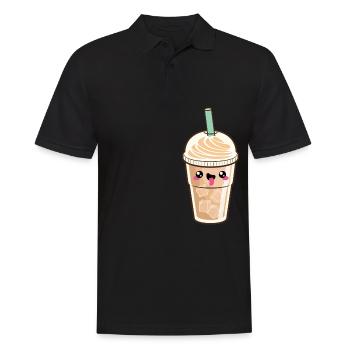 Café Latte Glacé Kawaii - Polo Homme - noir - Devant - Kai (181cm)