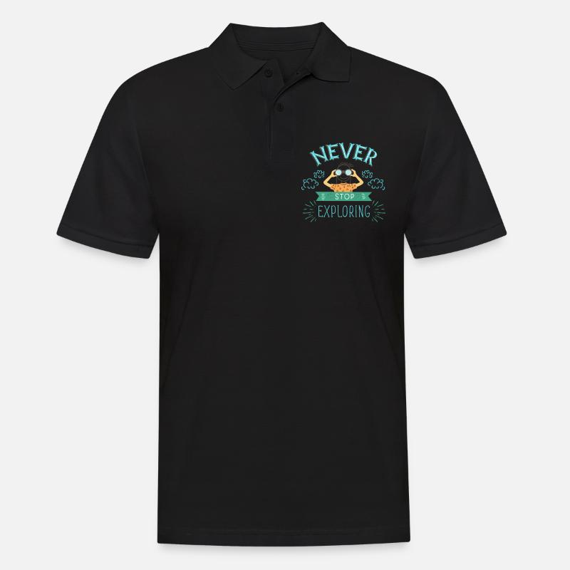 NE JAMAIS ARRÊTER D'EXPLORER Explorez en cadeau de vacances - Polo Homme - noir