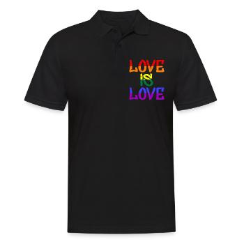Love is Love - Männer Poloshirt - Schwarz - Vorne - Kai (181cm)