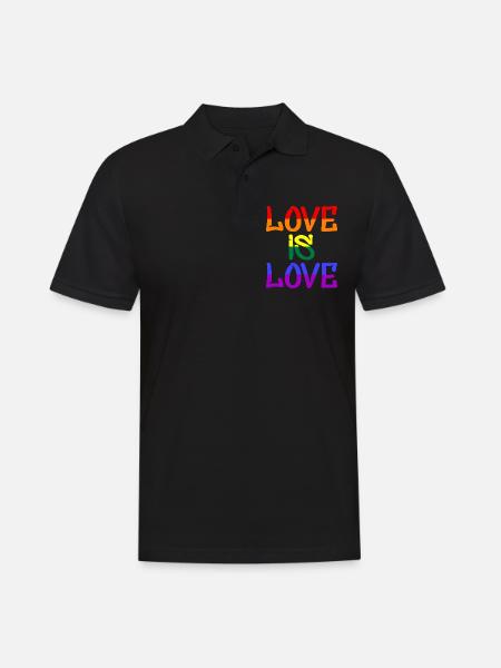 Love is Love - Männer Poloshirt - Schwarz