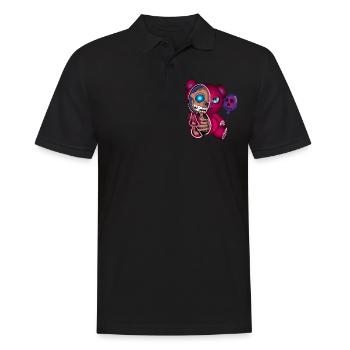 Skull Teddy Bear Skeleton Halloween Gift Idea - Men's Polo Shirt - black - Front - Kai (181cm)