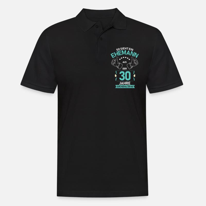 30. Hochzeit Ehemann Perlenhochzeit Geschenk - Männer Poloshirt - Schwarz